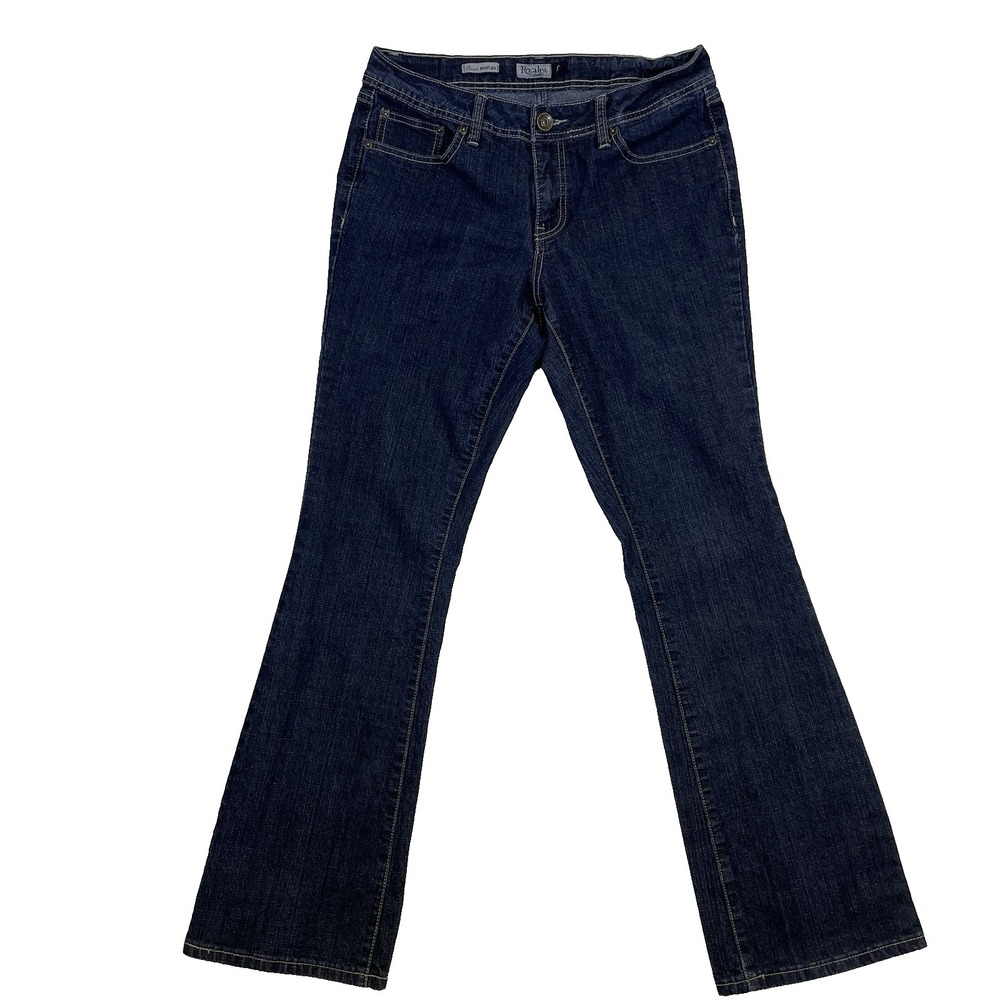 Royalty by YMI Women's Jeans Size 8 32x31‎ Dark Blue Classic Bootleg Mid Rise